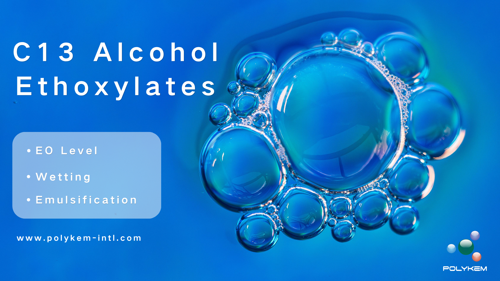 Ngerti C13 Alkohol Ethoxylates: EO Level, Wetting lan Emulsification